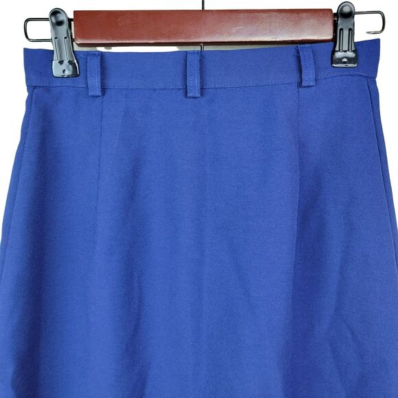 VTG‎ 70s Bobbie Brooks Skirt Womens Sz XS 0 Blue A Line Button Front Knee Union - Picture 4 of 6